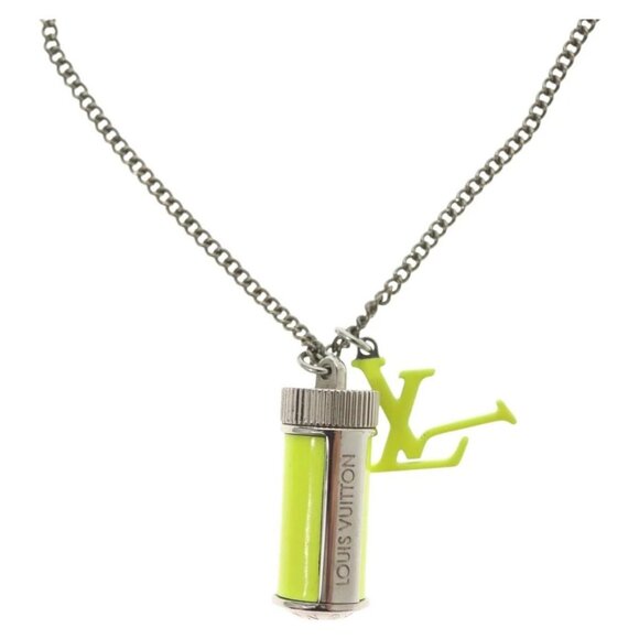 LOUIS VUITTON Collier LV Fluo Necklace metal Yellow Silver MP2143 LV Auth 137309 - Picture 1 of 14
